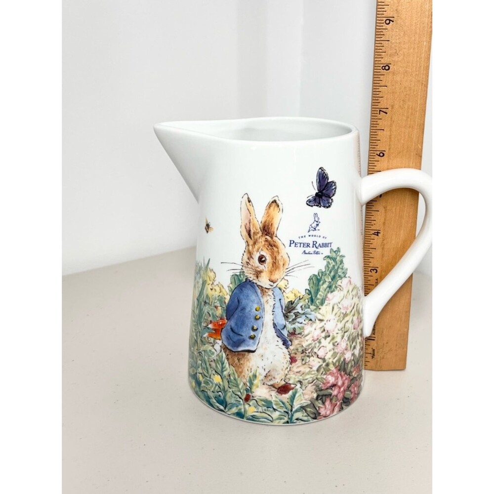 NEW Beatrix Potter Peter Rabbit Ceramic Pitcher 6.5” - Picture 6 of 7